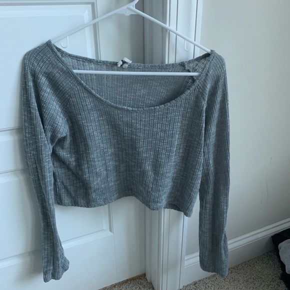 Blueish grey cropped sweater - Picture 2 of 3